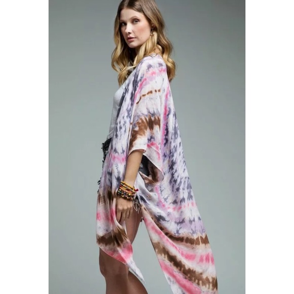 SOLD OUT Dreamer Tie Dye Boho Open Kimono Wrap Top - Picture 6 of 6